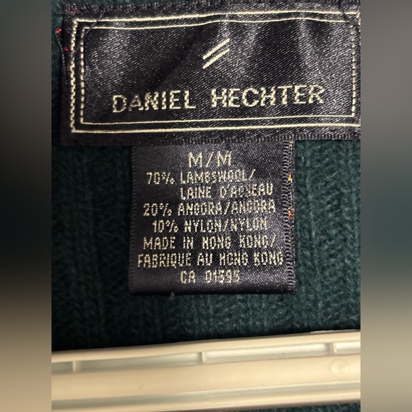 Vintage Daniel Hechter double breasted cardigan coat dark green pockets size M - Picture 8 of 8